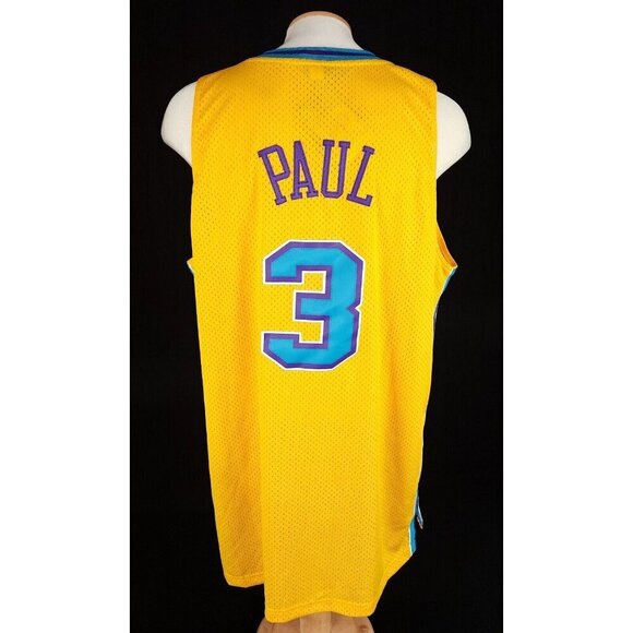 NBA Adidas New Orleans Hornets Chris Paul #3 Swingman Jersey XL Mens Yellow NWT - Picture 7 of 14